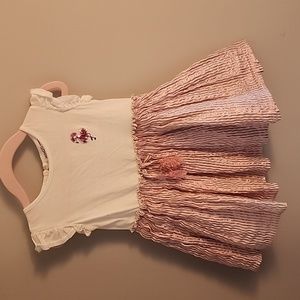 12-18m Minoti Pink and White Flamingo Dress